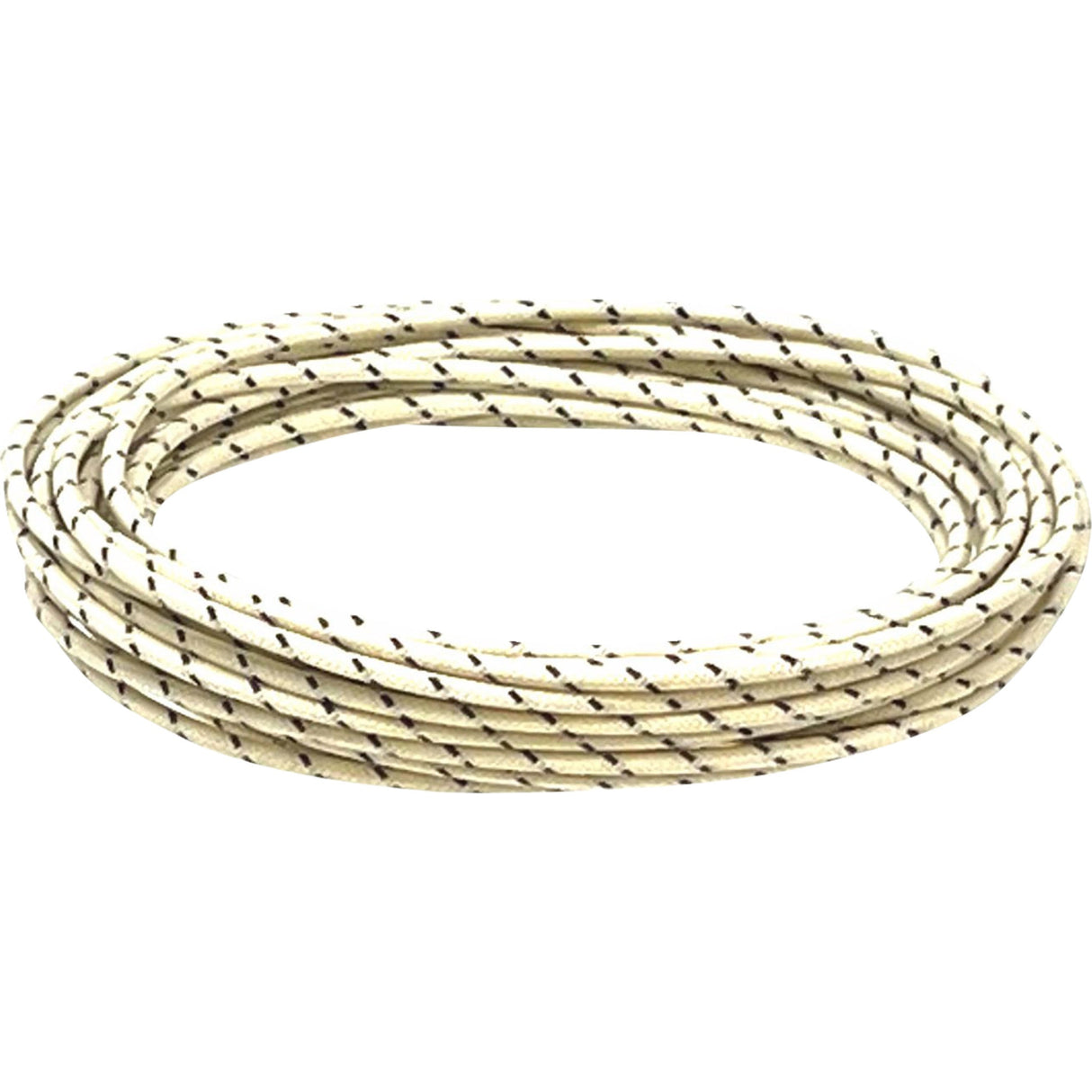NAMZ 2120-1270 NCBW-90 Fabric-Braided Hook-Up Wire 25' Cloth-Braided Wire Spool - 16 Gauge - White/Black