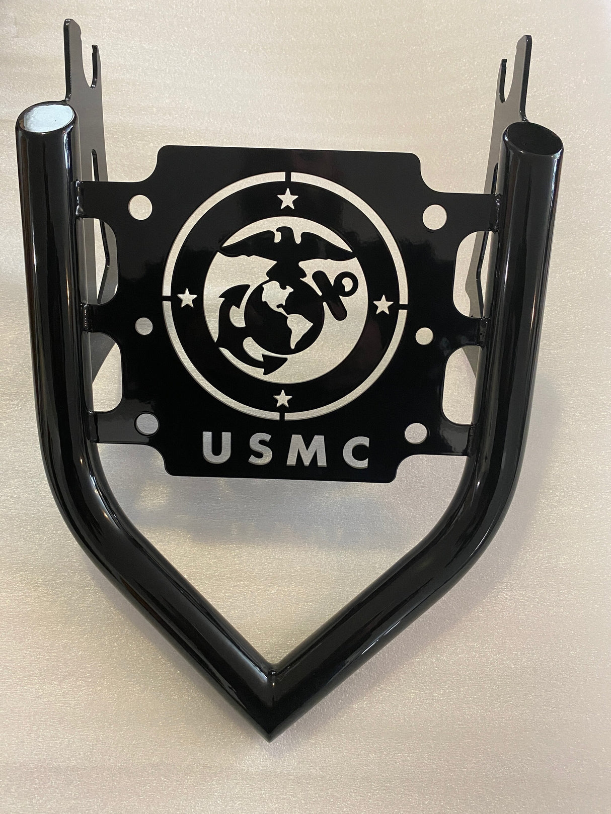 Siouxicide Choppers Indian Military Luggage Rack POW MIA, Gloss Black For Indian 1922-1942