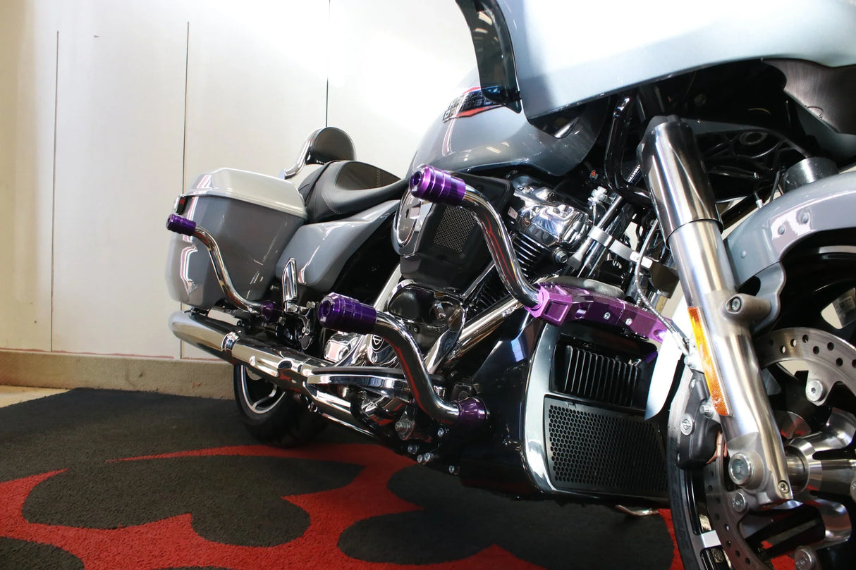 Siouxicide Choppers Sidewinderz Black, Steel Black Solid Black, Rear For Harley Touring 2009-2023