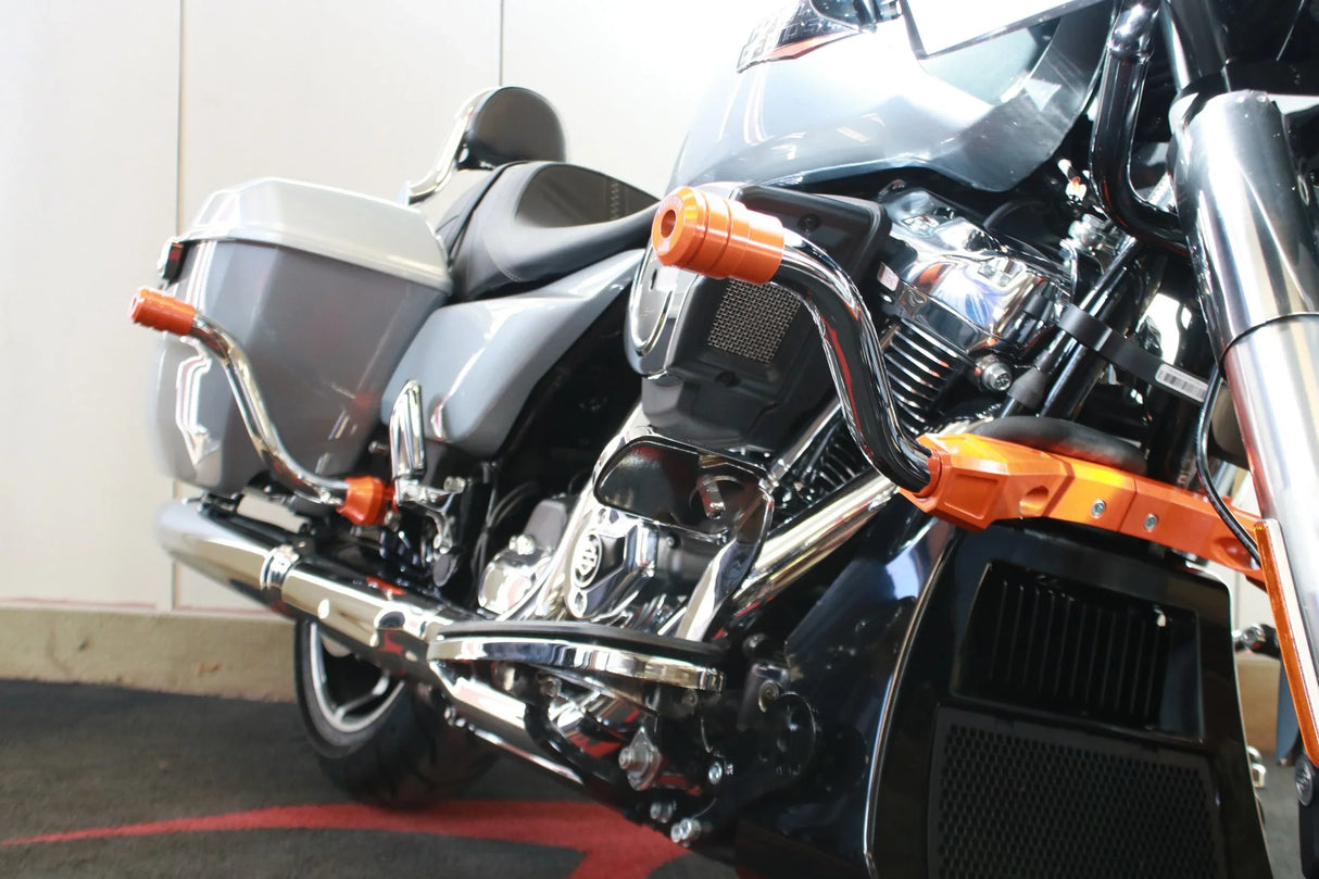 Siouxicide Choppers Sidewinderz Chrome, Billet Aluminum Translucent CVO Red, Front Upper & Front Lower & Rear For Harley Touring 2023-2026