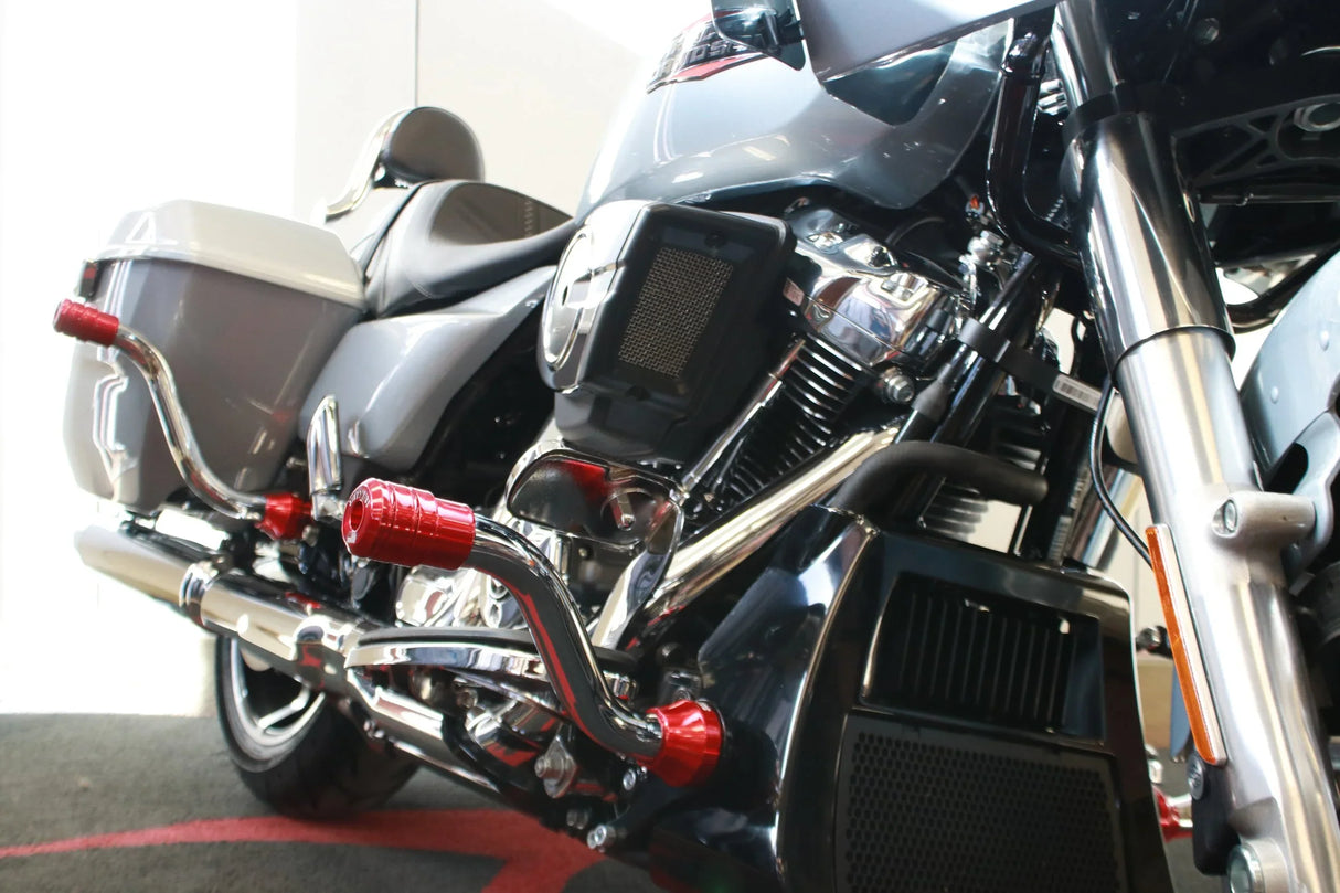 Siouxicide Choppers Sidewinderz Black, Steel Black Solid Black, Rear For Harley Touring 2009-2023