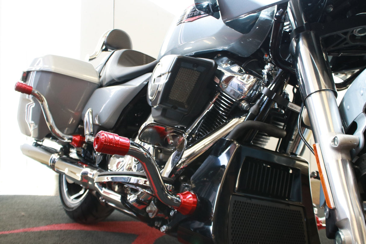Siouxicide Choppers Sidewinderz Chrome, Steel Black Translucent Orange, Front Lower & Front Upper For Harley Touring 2009-2023