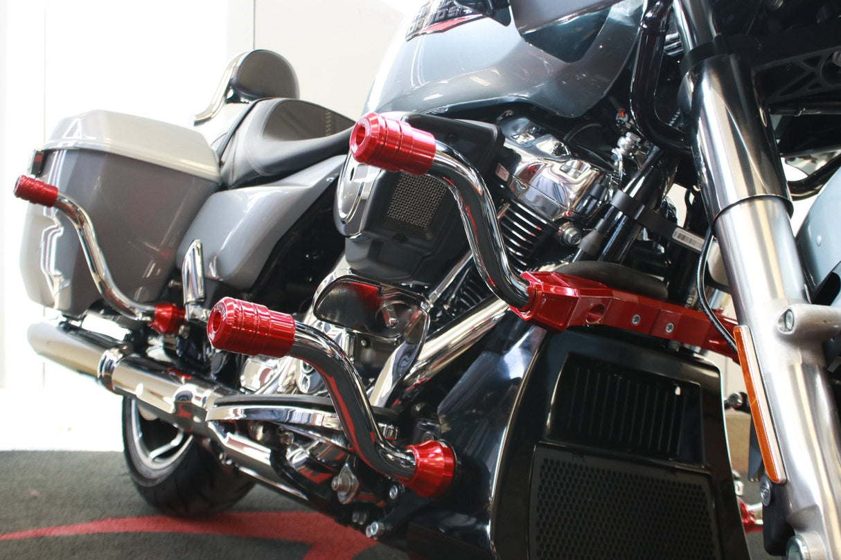 Siouxicide Choppers Sidewinderz Chrome, Steel Black Translucent Blue, Front Lower & Front Upper For Harley Touring 2009-2023