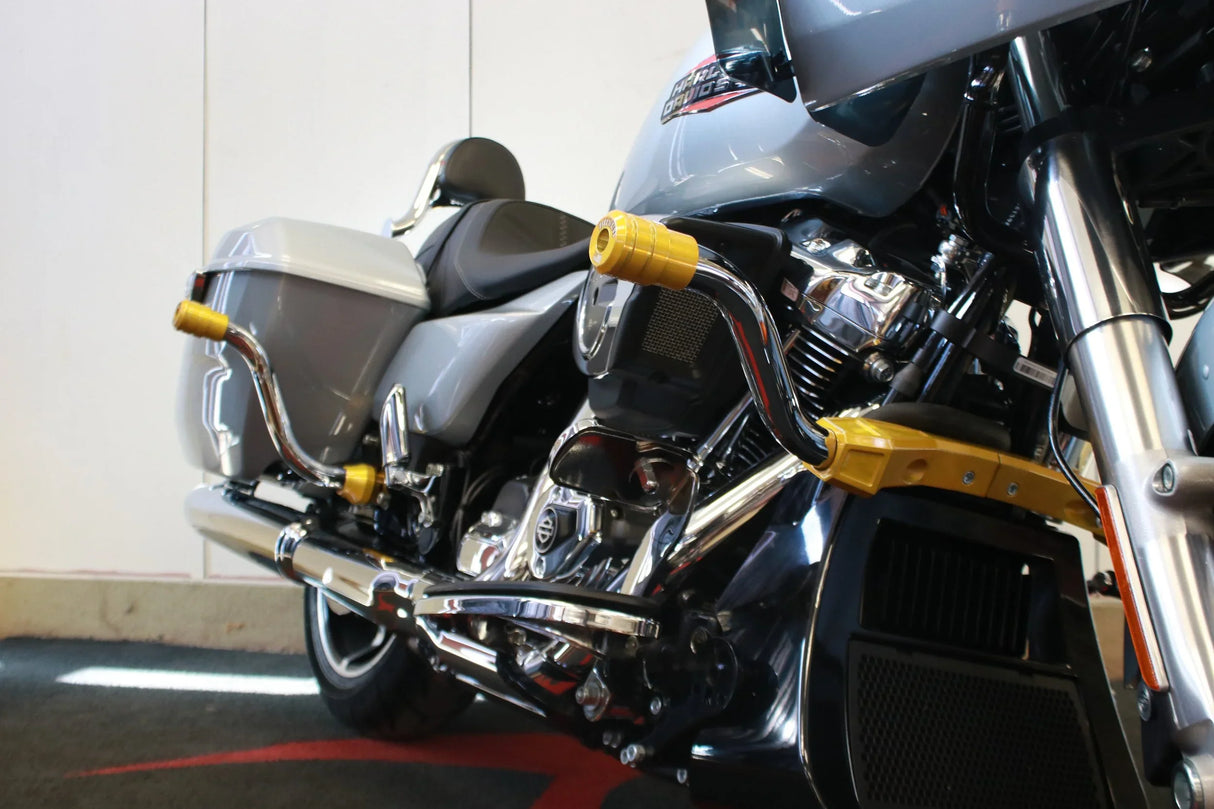 Siouxicide Choppers Sidewinderz Chrome, Steel Black Translucent Blue, Front Upper For Harley Touring 2009-2023
