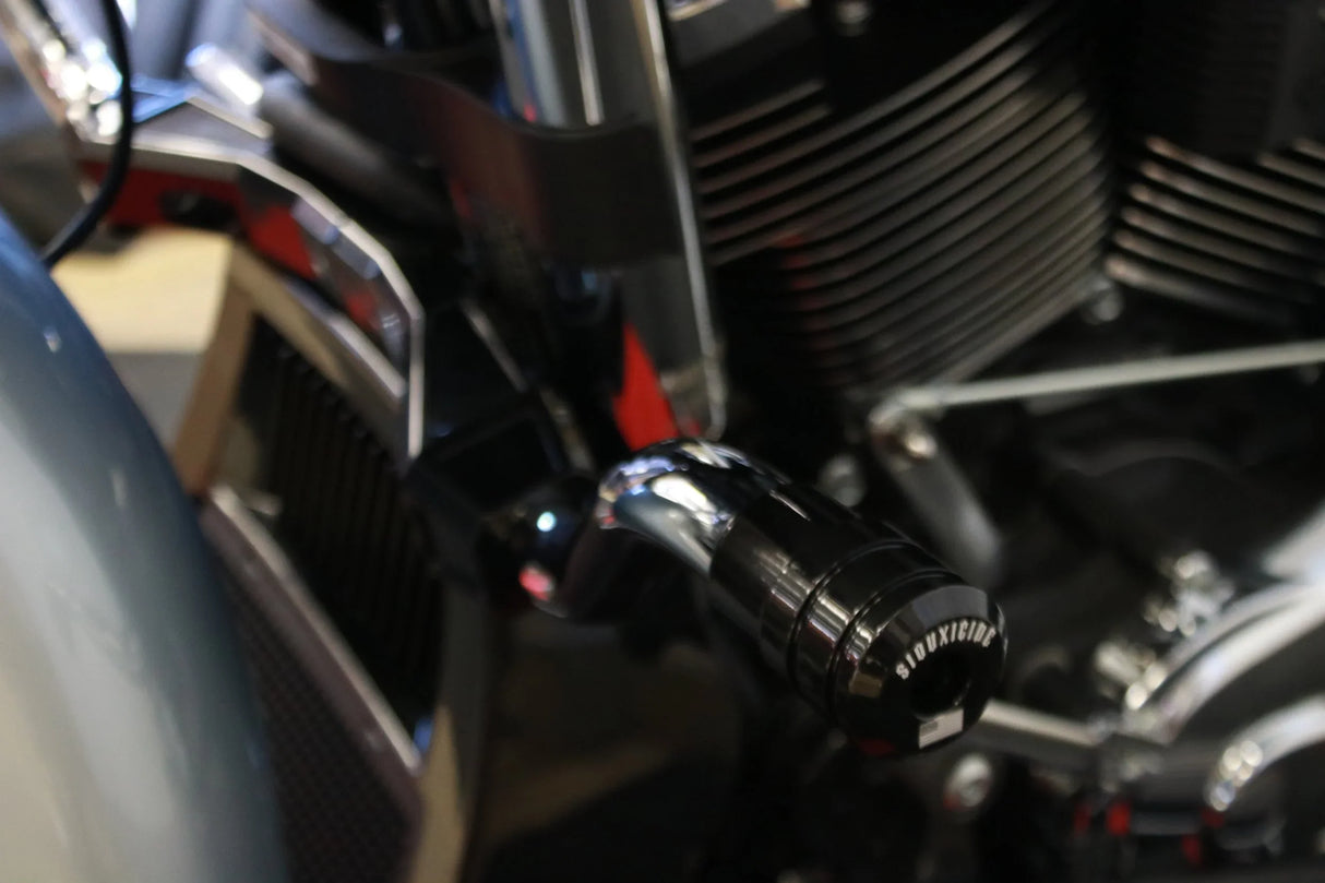 Siouxicide Choppers Sidewinderz Chrome, Billet Aluminum Translucent Blue, Front Upper For Harley Touring 2009-2023