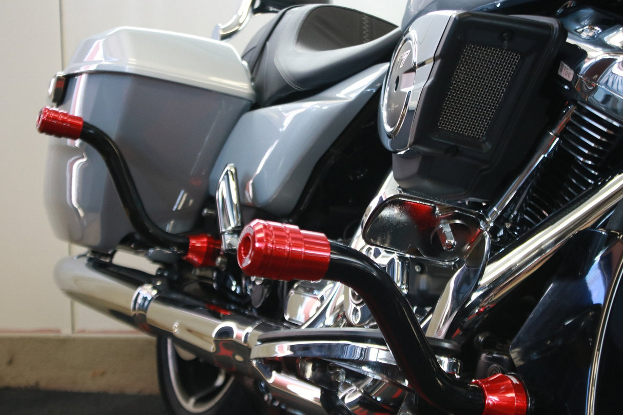 Siouxicide Choppers Sidewinderz Chrome, Billet Aluminum Translucent Blue, Front Upper For Harley Touring 2009-2023