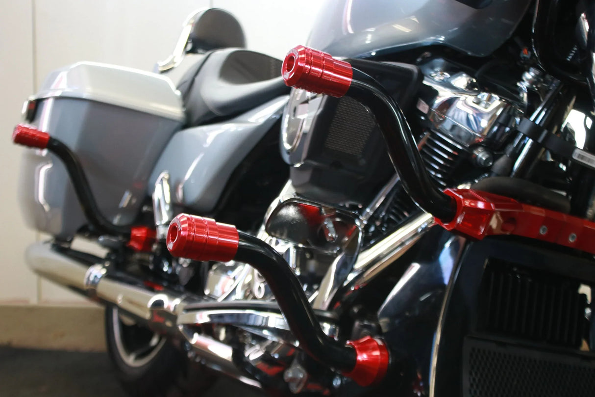 Siouxicide Choppers Sidewinderz Chrome, Steel Black Translucent Blue, Front Lower & Front Upper For Harley Touring 2009-2023