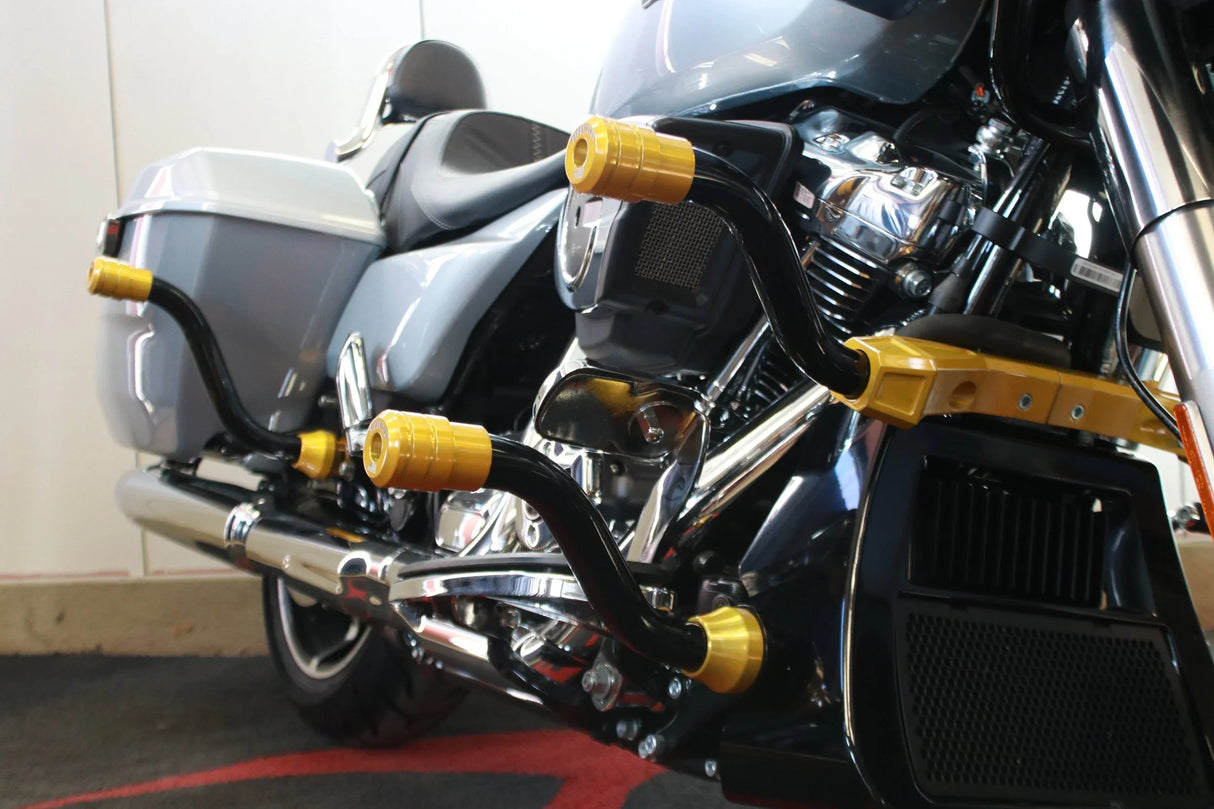 Siouxicide Choppers Sidewinderz Black, Steel Black Solid Black, Rear For Harley Touring 2009-2023