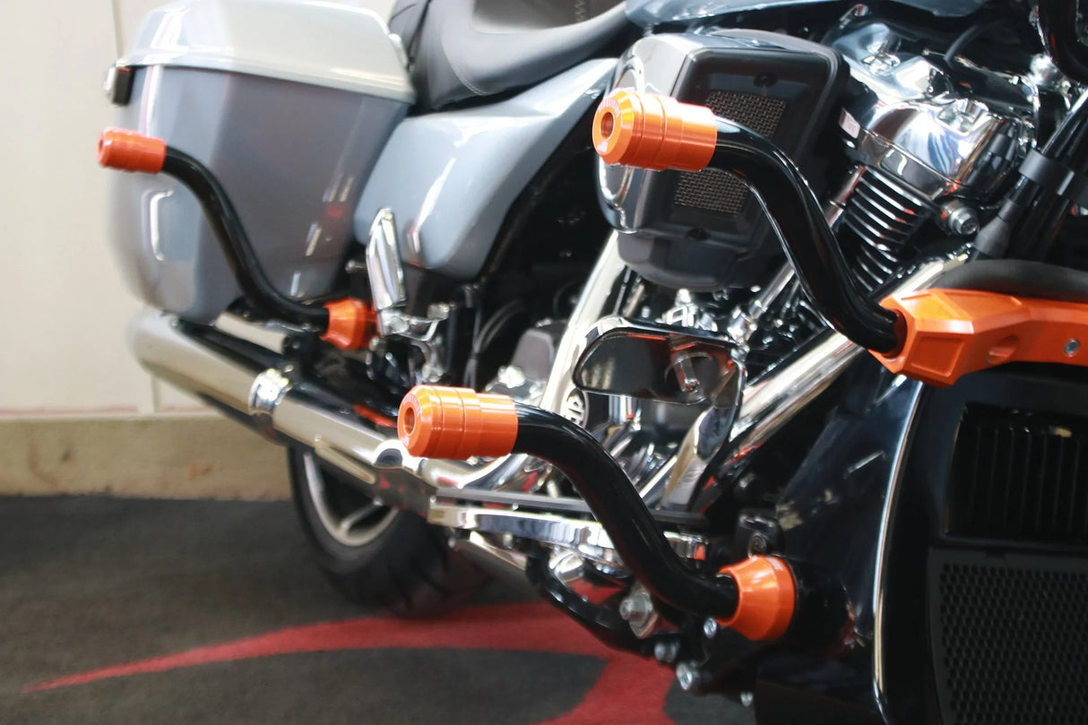 Siouxicide Choppers Sidewinderz Chrome, Billet Aluminum Translucent Blue, Front Upper For Harley Touring 2009-2023