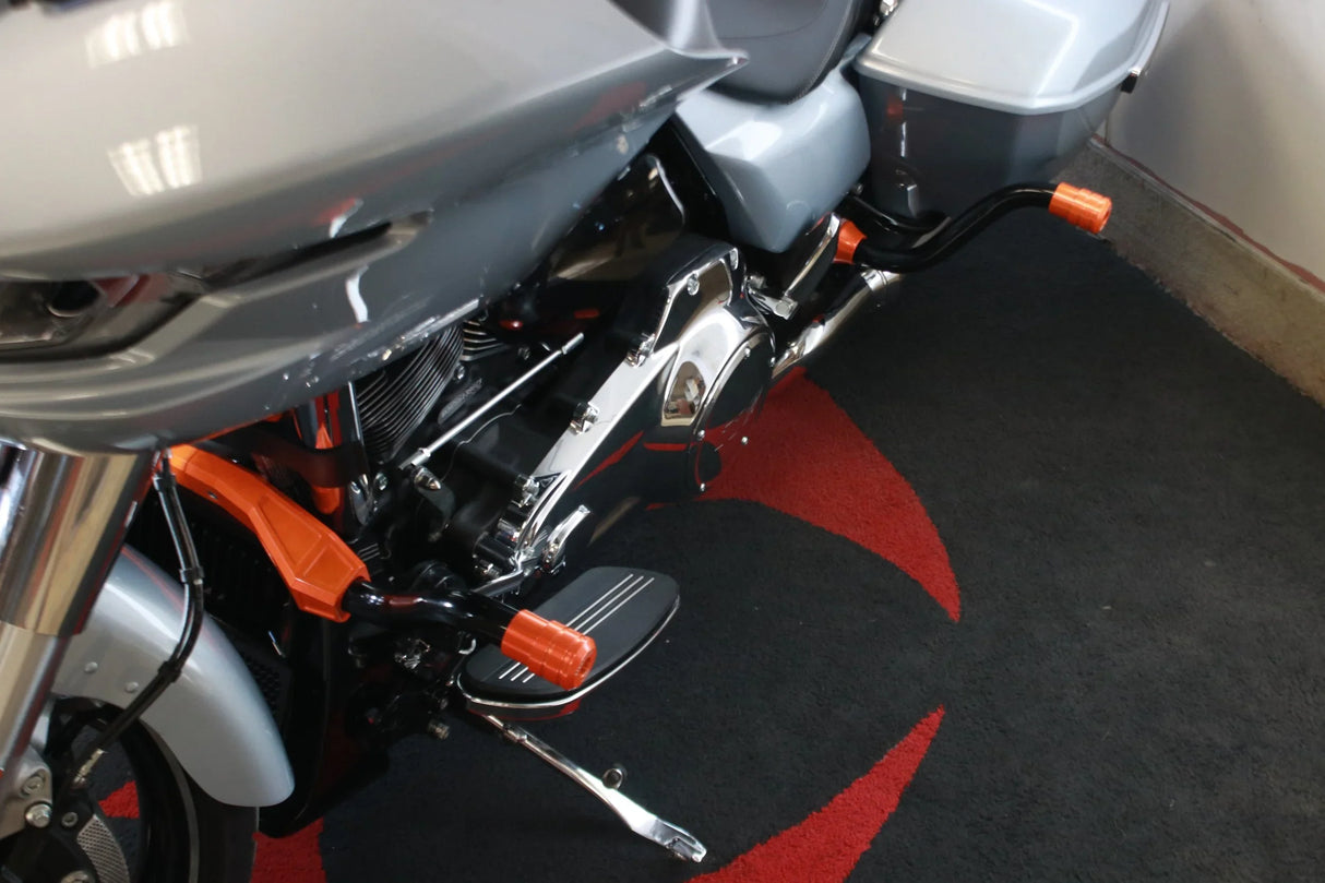 Siouxicide Choppers Sidewinderz Chrome, Steel Black Translucent Orange, Front Lower & Front Upper For Harley Touring 2009-2023