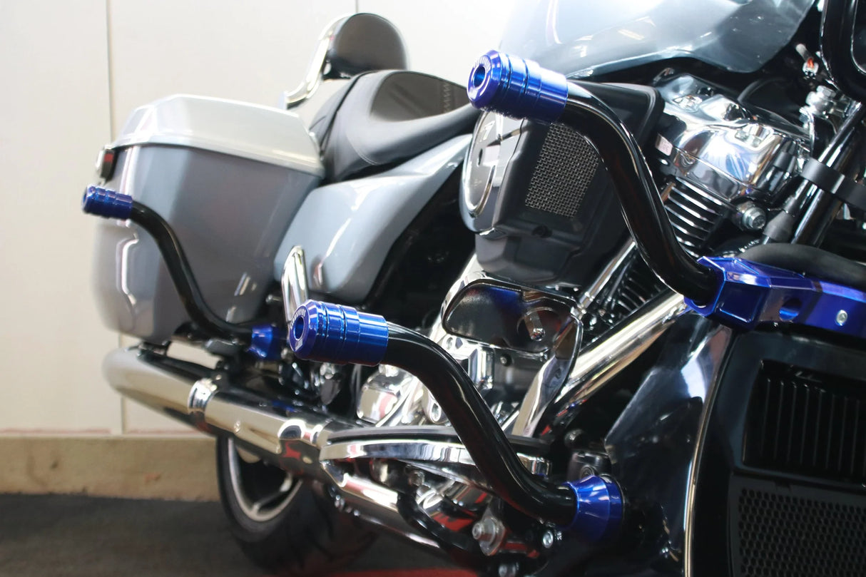 Siouxicide Choppers Sidewinderz Black, Steel Black Solid Black, Rear For Harley Touring 2009-2023