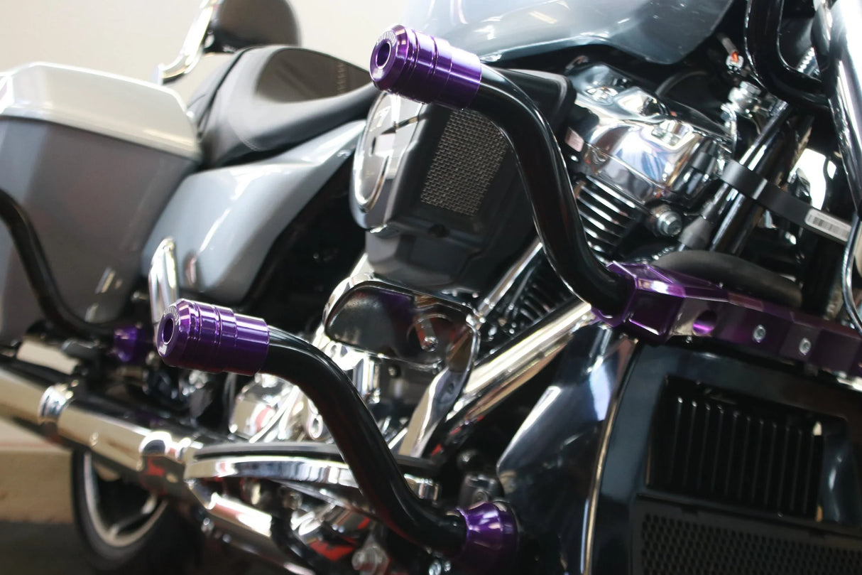 Siouxicide Choppers Sidewinderz Black, Steel Black Solid Black, Rear For Harley Touring 2009-2023