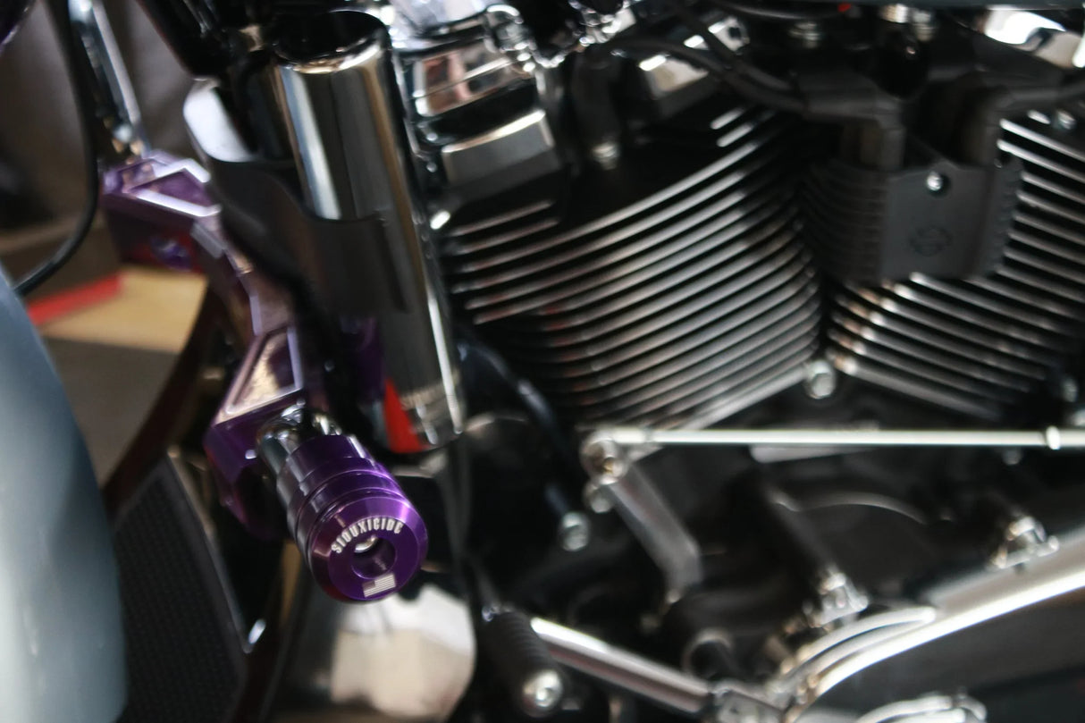 Siouxicide Choppers Sidewinderz Black, Steel Black Solid Black, Rear For Harley Touring 2009-2023
