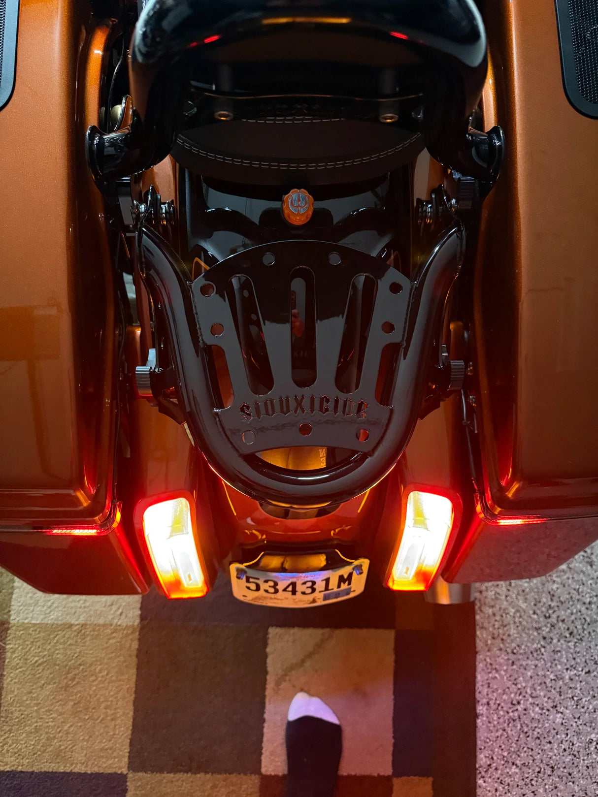 Siouxicide Choppers Halow Touring Luggage Rack - Black, For 2009-Up Touring Models
