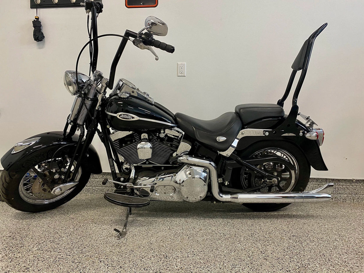 Siouxicide Choppers Softail Excalibur Backrest Black, Short 16, 1 1/4 In For Harley Softail 2018-2026