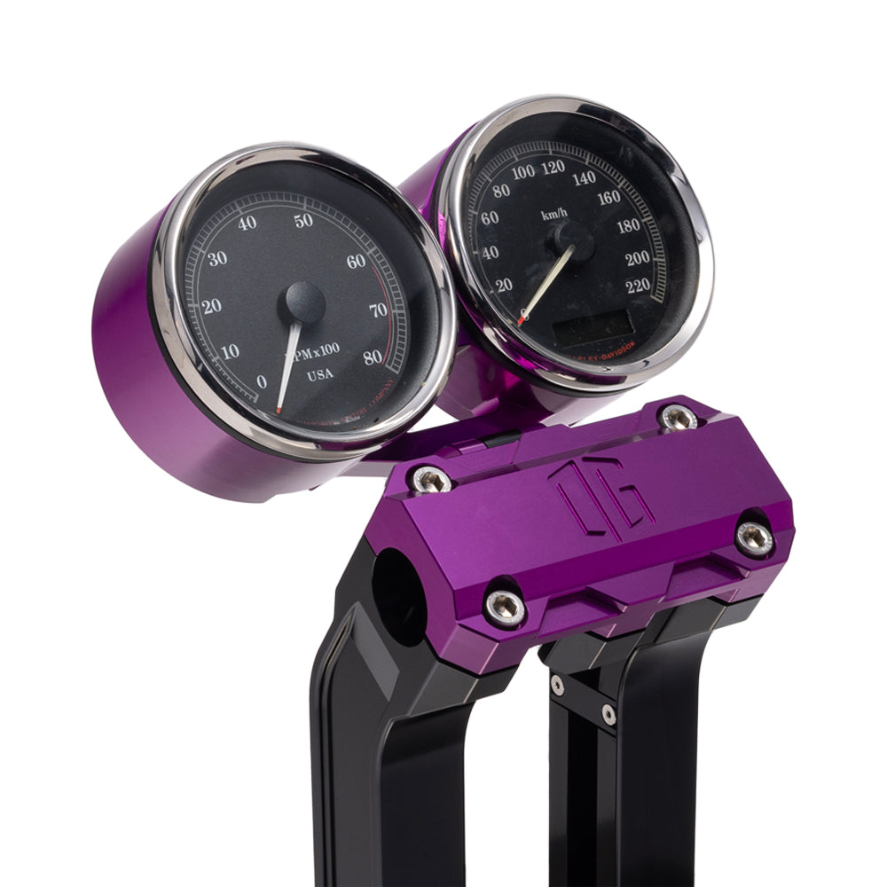 Original Garage Moto OG Dual Billet Gauge Pods For Harley Motorcycles 1965-2026