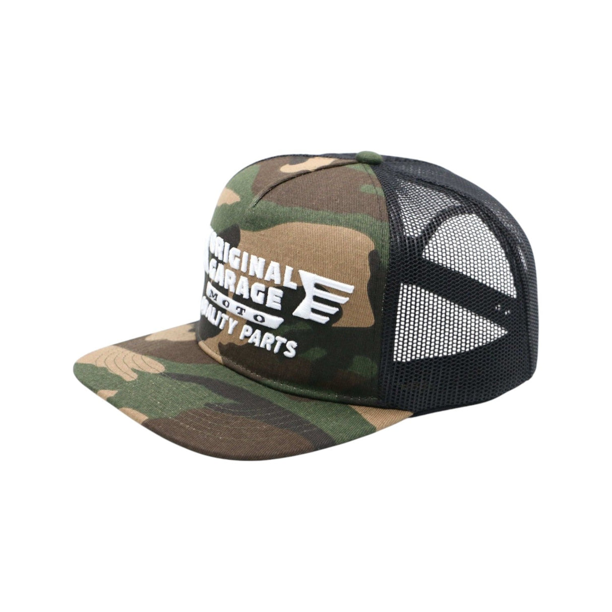 Original Garage Moto OG Quality Parts Camo Trucker Hat - A-CP-13-BK
