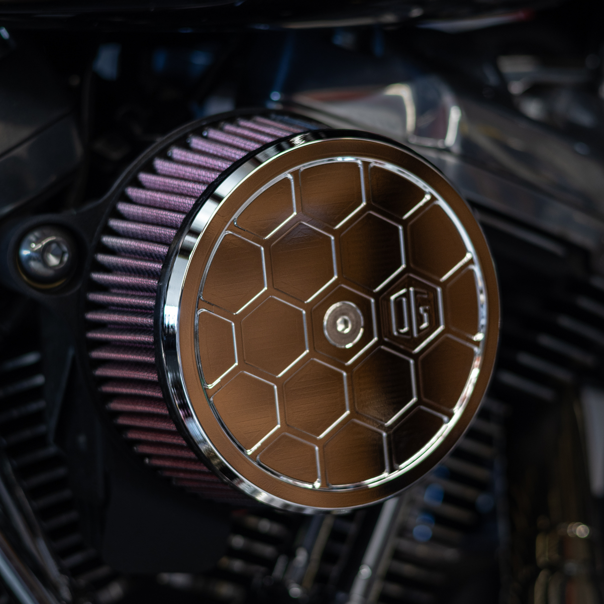 Original Garage Moto OG Round Air Cleaner Cover - HoneyComp