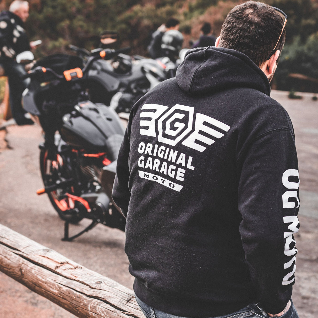 Original Garage Moto Pullover Hoodie - Black
