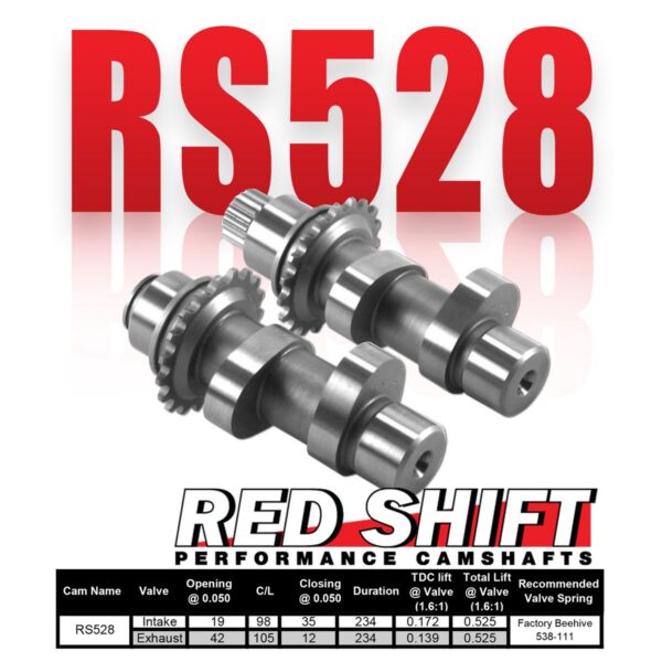 413-909s Zippers Red Shift Cams® 528 Cams for 2007-2017 TC Engines, Chain Drive (cam only)