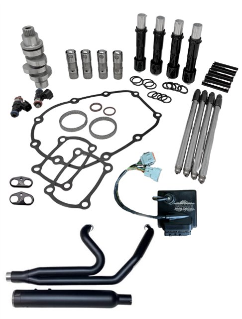 Tab Performance Redline Performance Kit | Milwaukee-Eight Engines - 121, Redline 2-1 System, Chrome REDLINE-PERFORMANCE-KIT-121-REDLINE-2-1-SYSTEM-CHROME