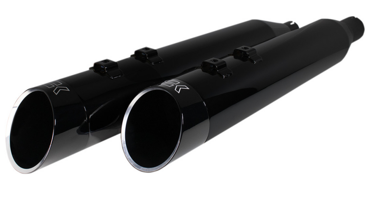 Khrome Werks 4-1/2" HP-Plus® Slip-On Mufflers Obsidian Edge - 202645 For Harley Touring 2017-2026
