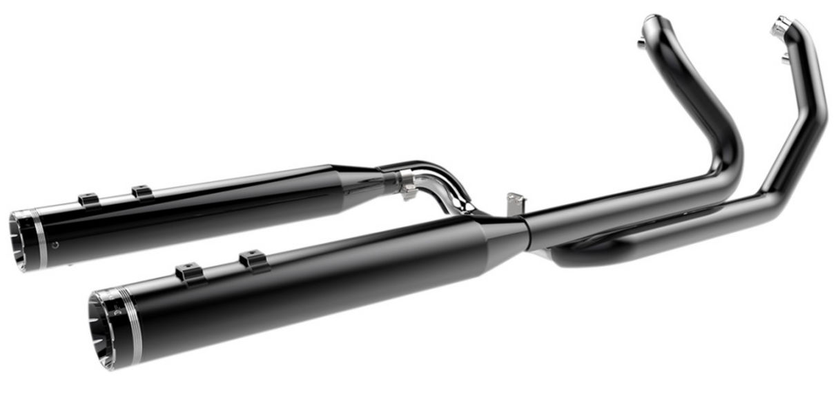 Khrome Werks 2-Into-2 Dominator Exhaust System Black FL With 4-1/2" Muffler - 200830 For Harley Touring 2009-2016