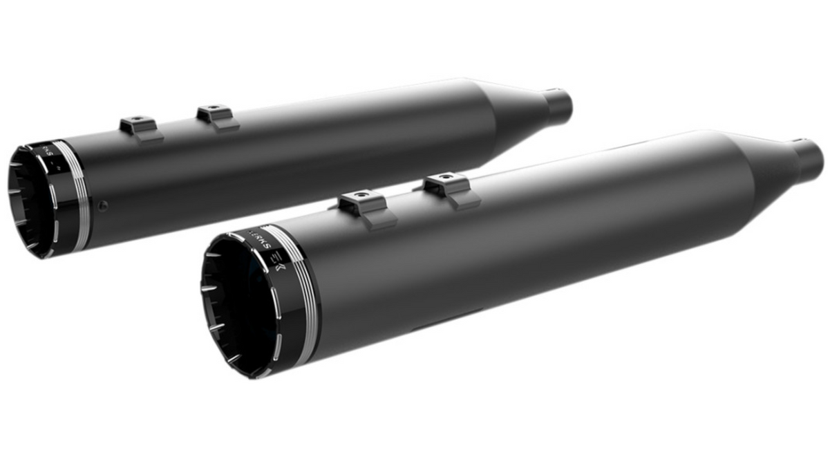 Khrome Werks 4-1/2" HP-Plus® Slip-On Mufflers Black With Tracer Tip - 202840 For Harley Touring 1995-2016