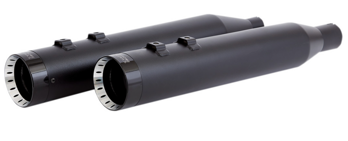 KHROME WERKS 1801-1256 202870 HP-Plus 4.5" Slip-On Mufflers 4.5" Mufflers for Touring - Black with Turbine