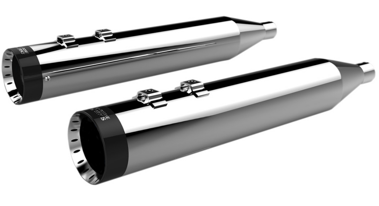 Khrome Werks 4-1/2" HP-Plus® Slip-On Mufflers Chrome With Turbine Tip - 202795 For Harley Touring 1995-2025