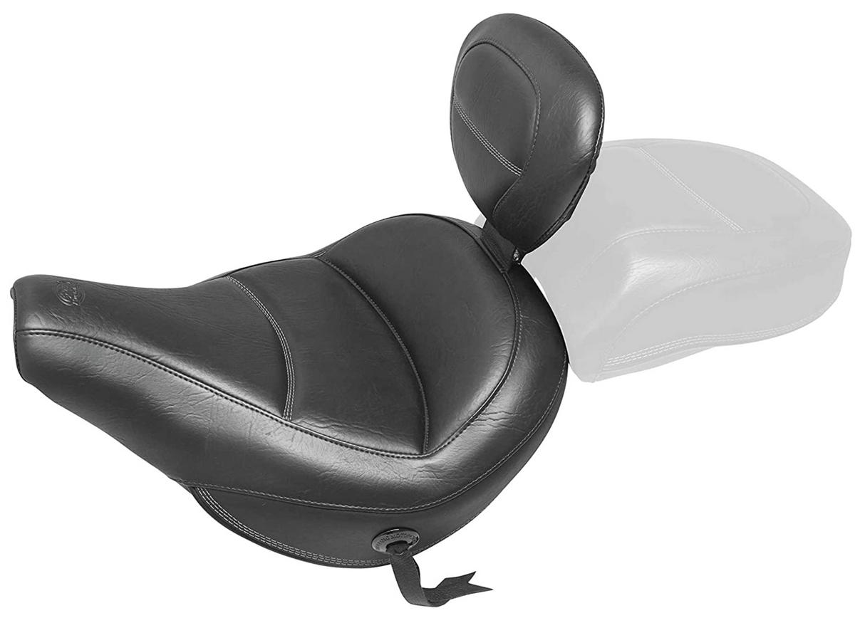 MUSTANG 0802-1063 79330 Max Profile Solo Touring Seat - with Driver Backrest - Black - Original - FLHC/FLDE