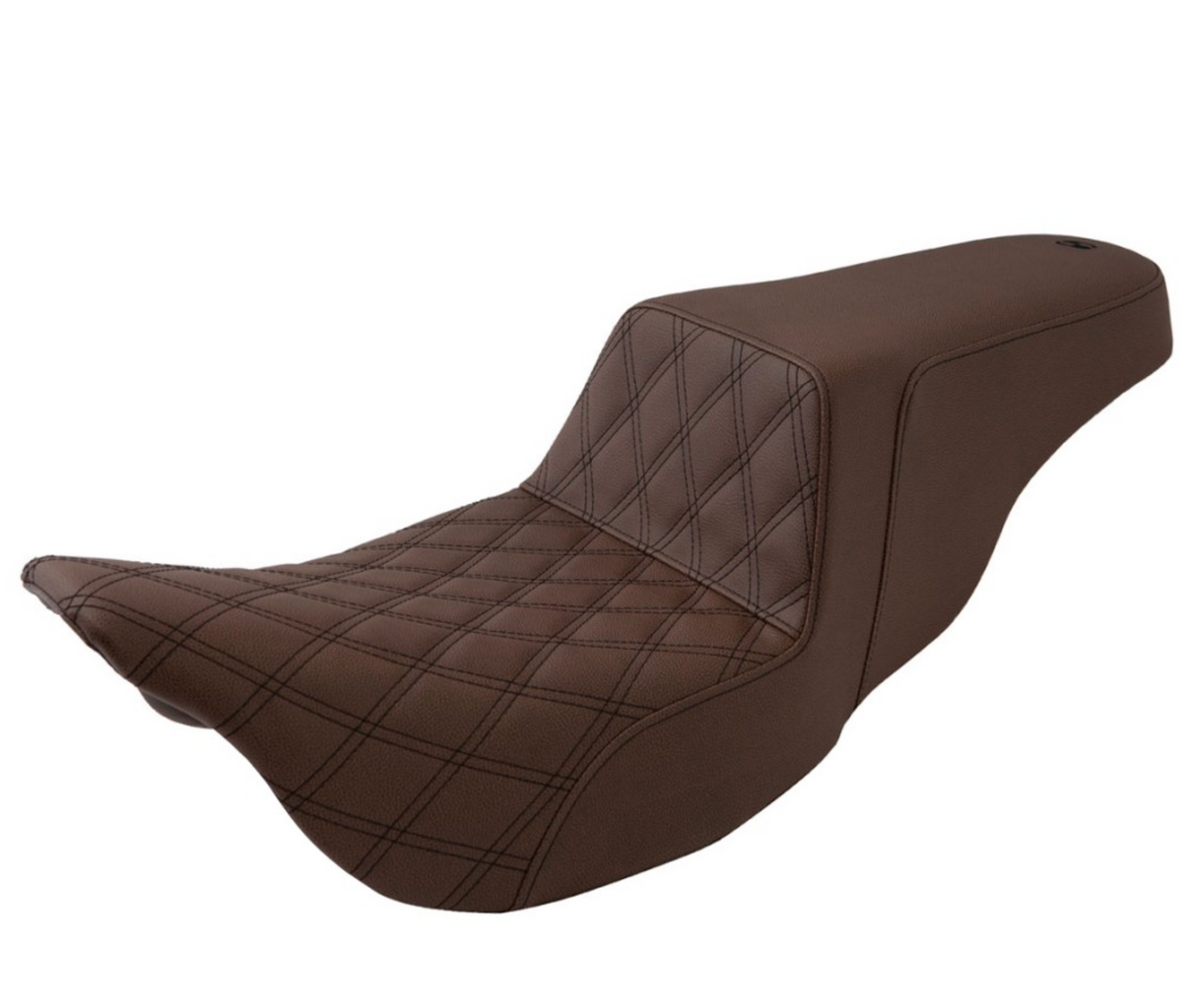Saddlemen Step-Up Seat — Front Lattice Stitch Brown - 808-07B-172BR For Harley Touring 2008-2025