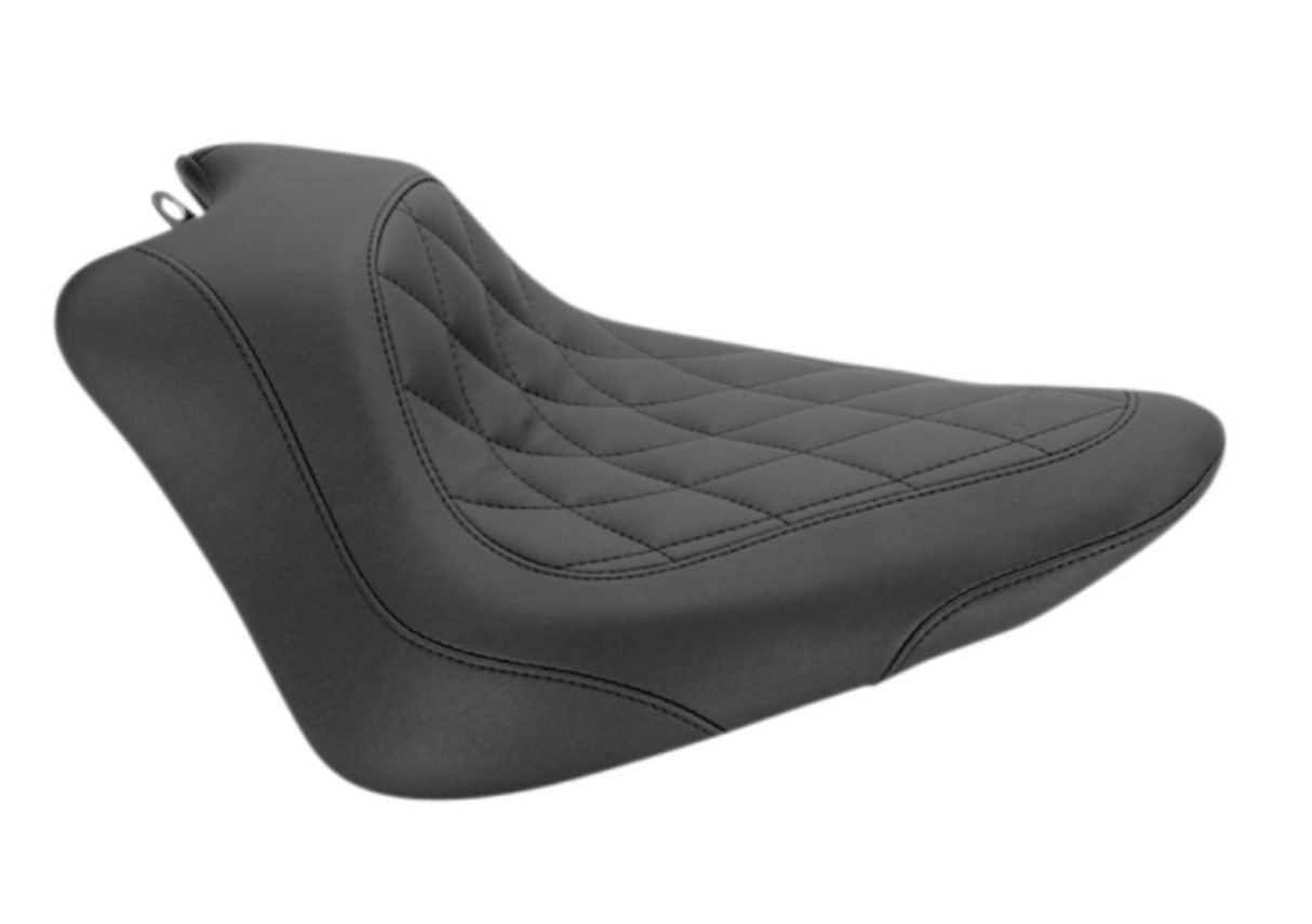 Mustang Wide Tripper™ Solo Seat Without Backrest Diamond Black - 76762 For Harley Blackline / Softail Slim 2011-2017