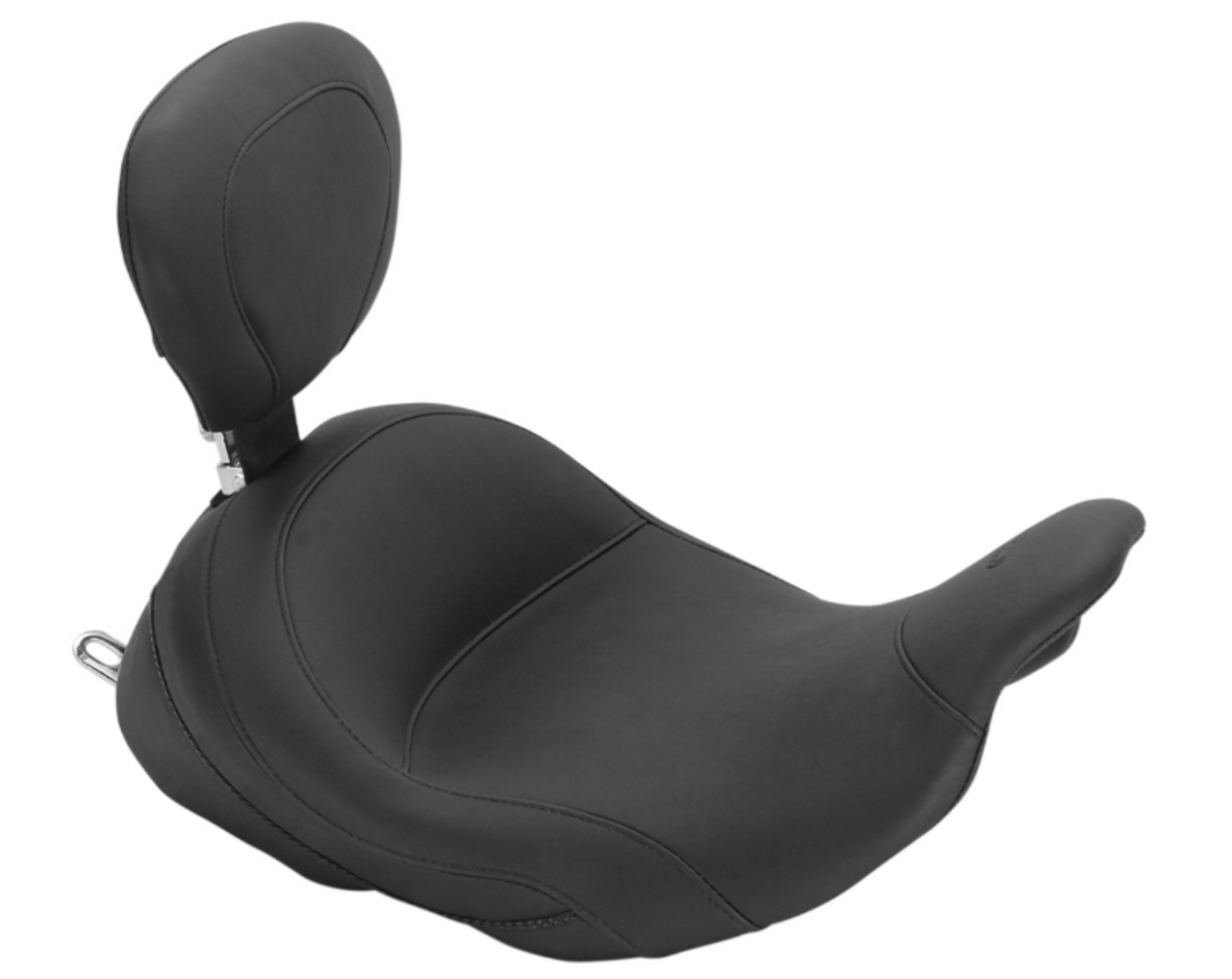 Mustang Lowdown™ Solo Seat — Includes Backrest Driver Backrest Smooth - 79910 For Harley Touring 2008-2025