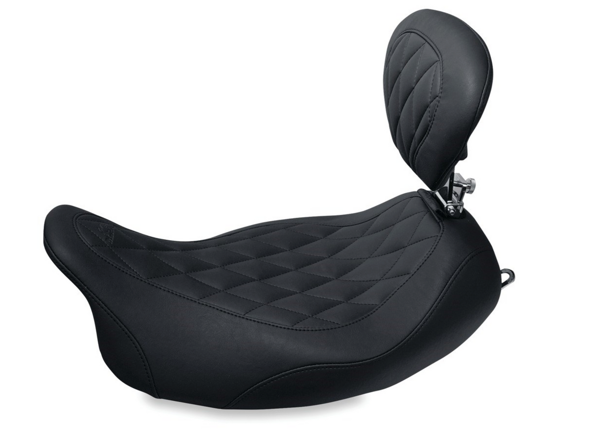 Mustang Wide Tripper™ Solo Seat With Removable Driver Backrest - 79725 For Harley Touring 2008-2025