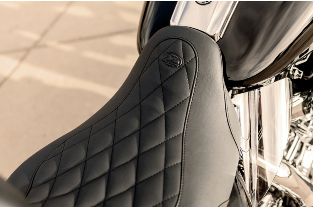 Mustang Wide Tripper™ Solo Seat With Removable Driver Backrest - 79725 For Harley Touring 2008-2025