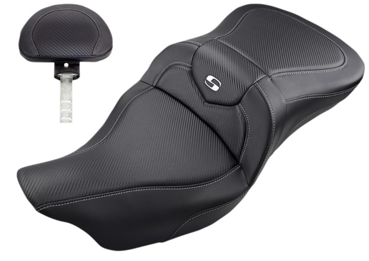 SADDLEMEN 0801-1193 808-07B-185BR Roadsofa Carbon Fiber Seat - Backrest - 08-24 FL