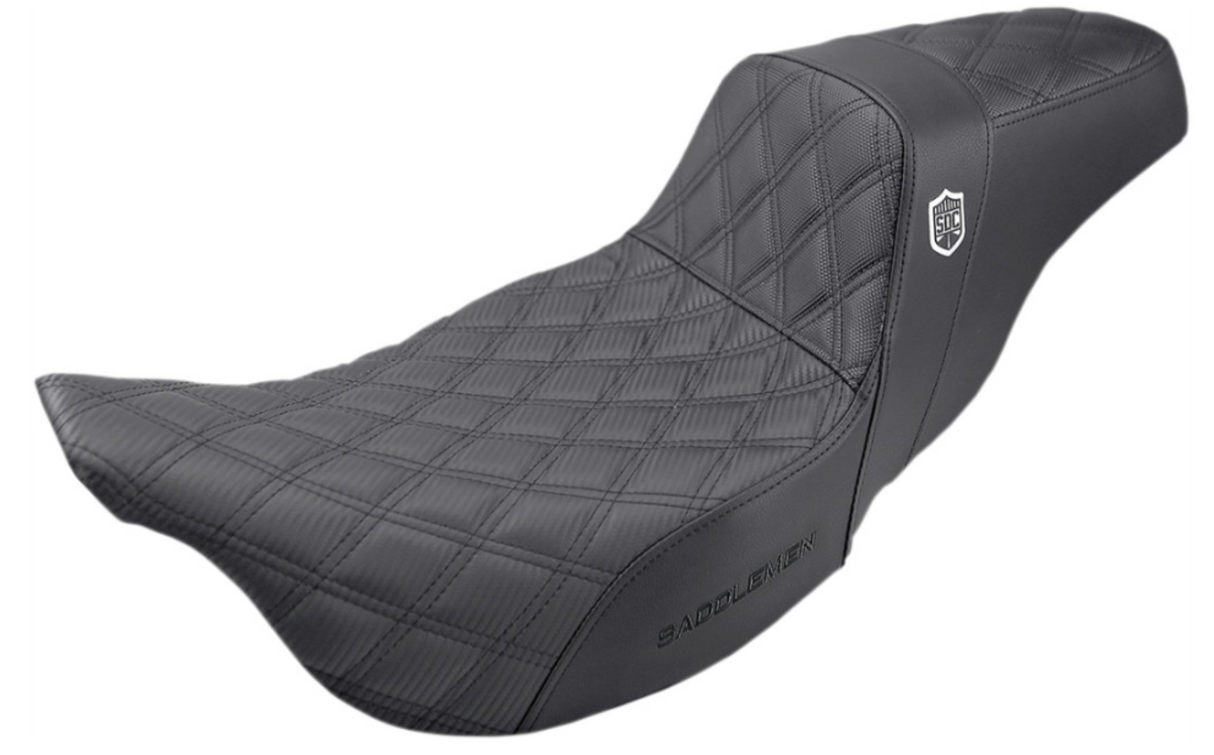 Saddlemen Pro Series SDC Performance Grip Seat Without Backrest Lattice Stitch - SC80807DB For Harley Touring 2008-2024