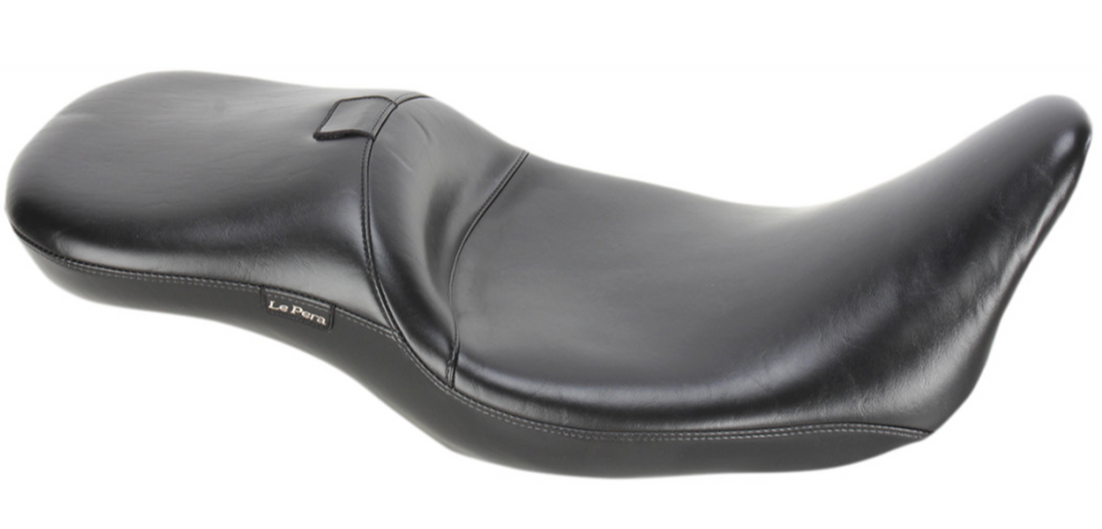 LePera Maverick Daddy Long Legs Seat With Backrest Black Smooth - LK-957DLBRS For Harley Touring 2008-2023