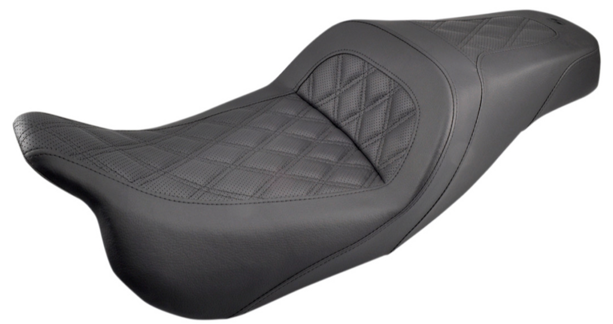Saddlemen Slim Lattice Stitched Seat Black Lattice Stitch - 808-07B-162 For Harley Touring 2008-2025
