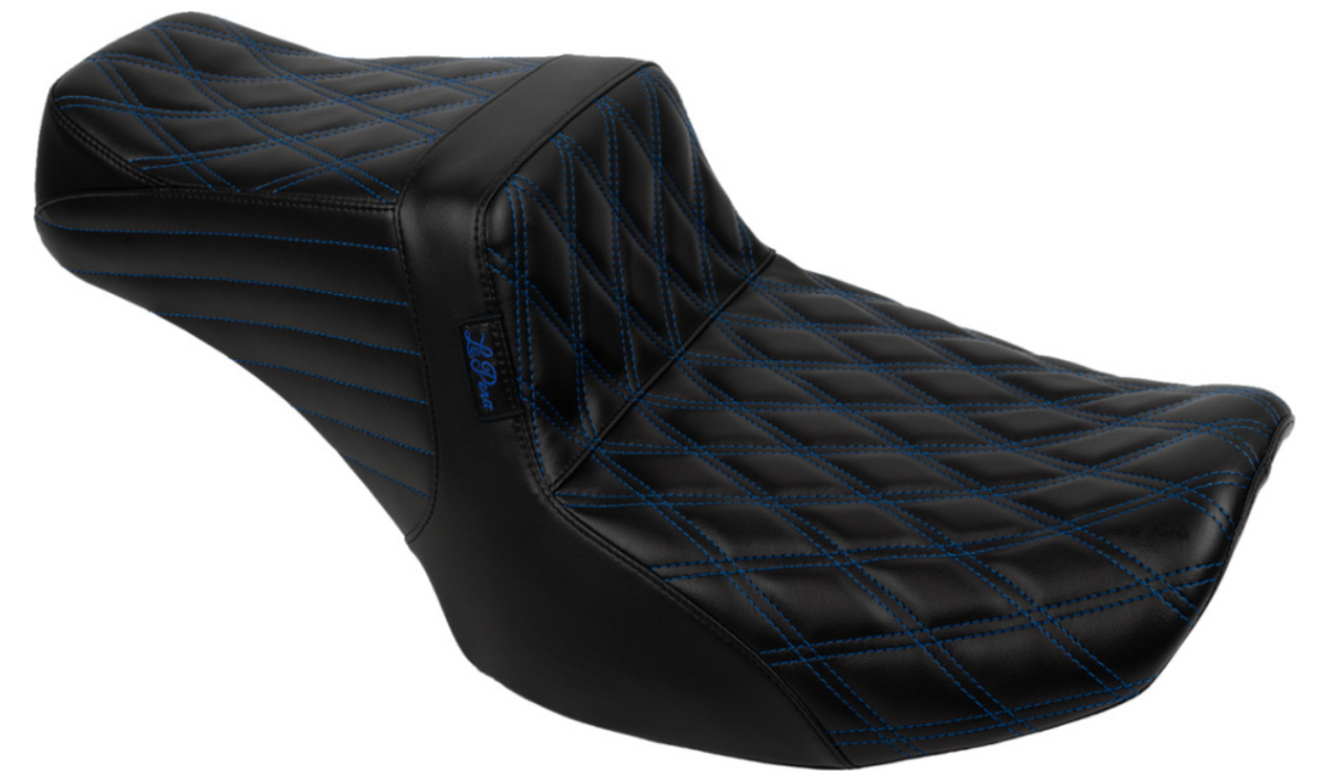 LePera Tailwhip Seat Blue Double Diamond Stitch - LV-587DD-BE01 For Harley Touring 2023-2026