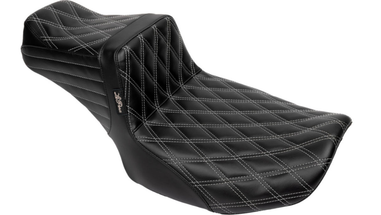 LePera Tailwhip Daddy Long Legs Seat Gray Double Diamond Stitch - LV-587DLDD-GY01 For Harley Touring 2023-2026