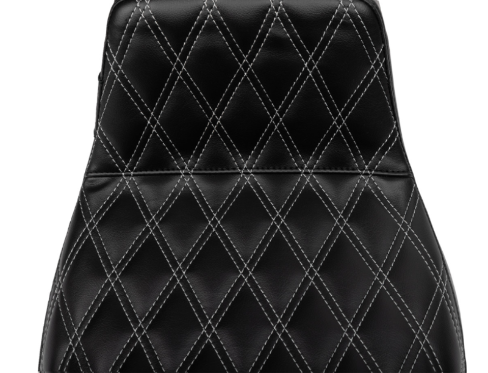 LePera Tailwhip Daddy Long Legs Seat Gray Double Diamond Stitch - LV-587DLDD-GY01 For Harley Touring 2023-2026