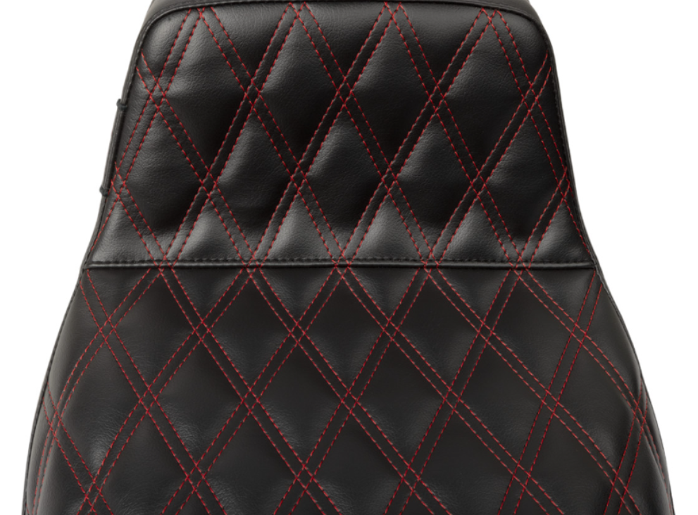 LePera Tailwhip Seat Red Double Diamond Stitch - LV-587DD-R01 For Harley Touring 2023-2026