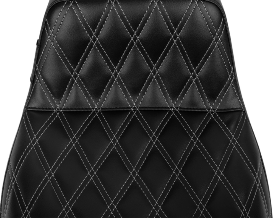 LePera Tailwhip Seat Bright Gray Double Diamond Stitch - LV-587DD-GY01 For Harley Touring 2023-2026