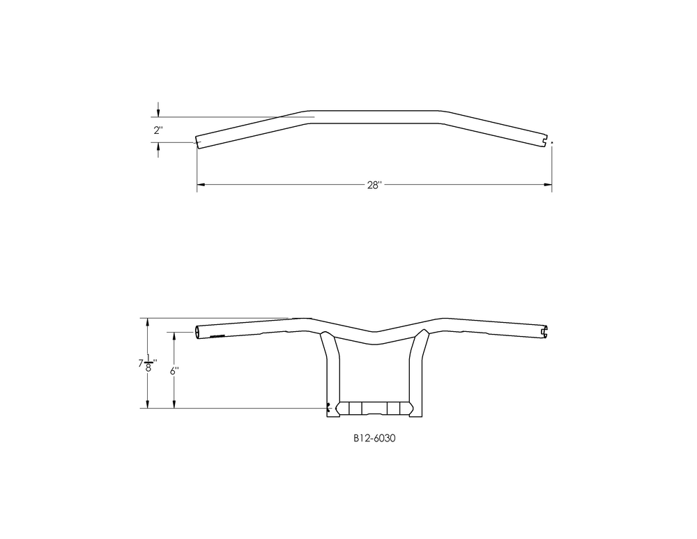 Burly Brand 750-05436 B12-6031C SID 10" BAR 1" TBW CHROME