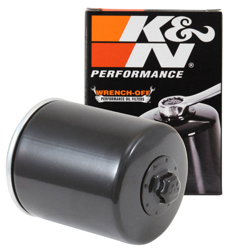 K & N Engineering Harley Davidson Buell 3in OD X 4.063in H Black Oil Filter - KN-171B For Harley Motorcycles 1999-2023