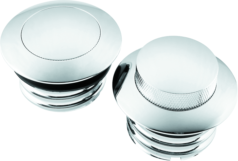 Bikers Choice 493060 82 Up W/dual Cap Chrome Pop Up Billet Gas Cap Set