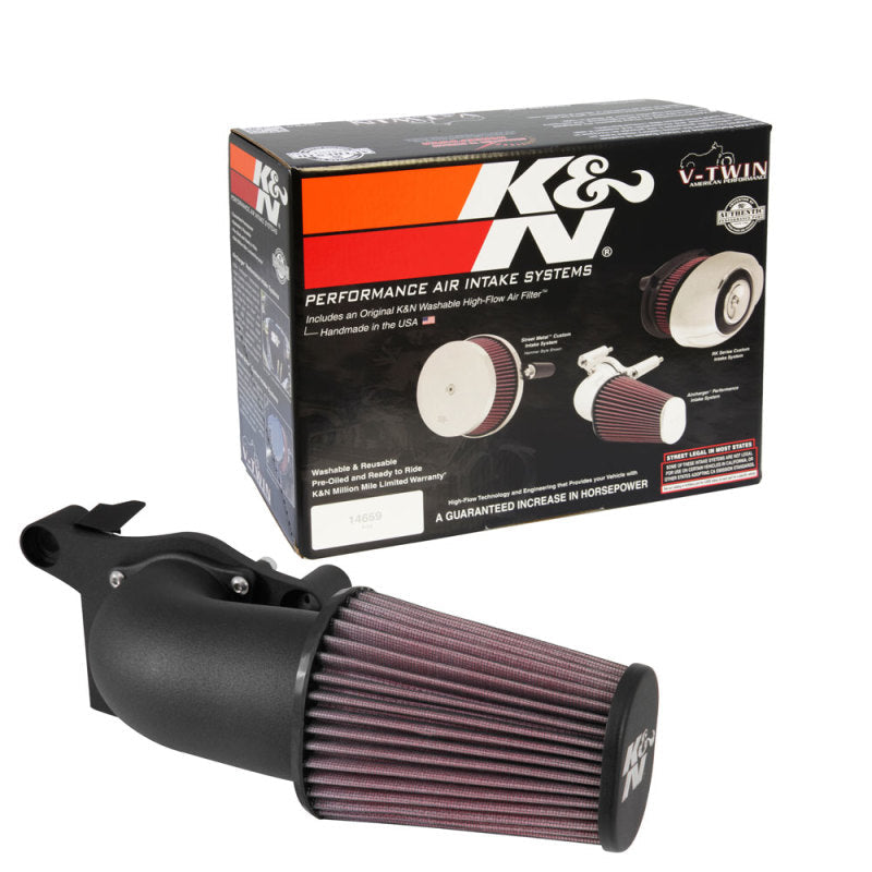 K & N Engineering Fipk H D Touring Models Black Performance Air Intake System - 57-1138 For Harley Motorcycles 2017-2021