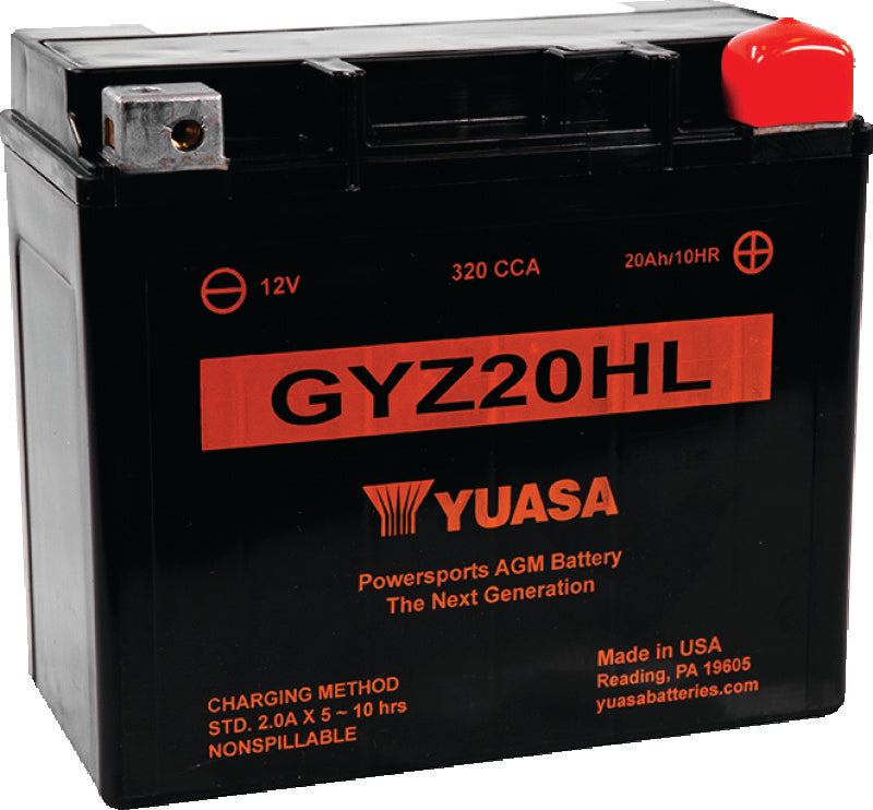 Yuasa Battery GYZ20HL High Performance Maintenance Free AGM 12-Volt Battery - YUAM720GH For Victory Motorcycles 2003-2017 | Harley 1991-2021
